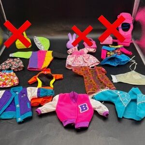 Barbie And Ken Clothing And Accessories Lot Of 16 Jackets; Vintage Pieces; Purse